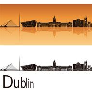Dublin skyline in orange background