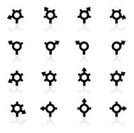 Black Symbols - GPS Roundabout Arrows N2