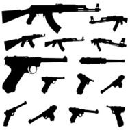 vector weapon silhouette set