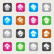 Multicolor Icons - Cloud Computing Security