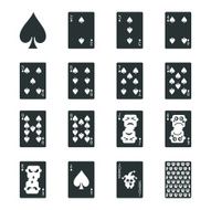 Spade Suit Playing Card Silhouette Icons N2