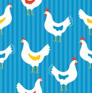Seamless pattern with hens N2