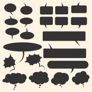 Vector Set of Flat Comics Bubbles Talk and Think N2