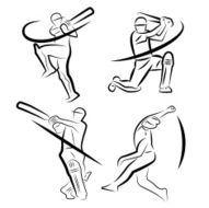 Cricket Player Outline