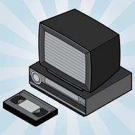 Retro tv set with vhs