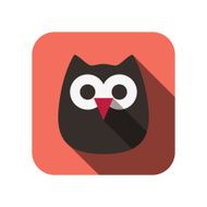 owl face flat icon design Animal icons series N2