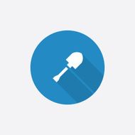 shovel Flat Blue Simple Icon with long shadow N2
