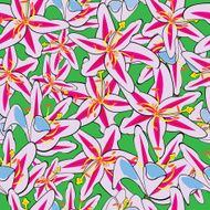pink lily seamless pattern N2