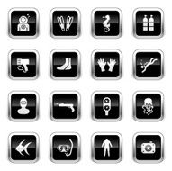 Supergloss Black Icons - Scuba Diving