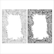 Set of two floral decorative vector frames N4