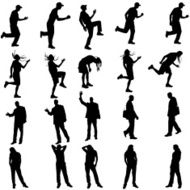 Vector silhouettes of different people N84