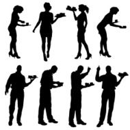 Vector waiter silhouette N4