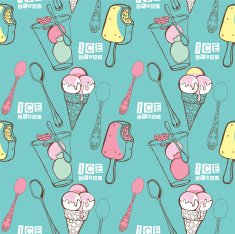 Pattern with funny ice cream