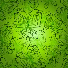 Green butterflies seamless patten