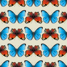 Seamless butterfly ornament