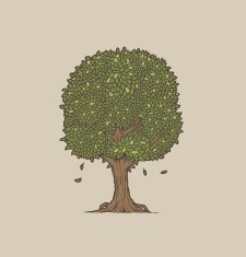 Tree with green leaves vector N2
