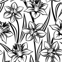Seamless pattern with narcissus Vector illustration
