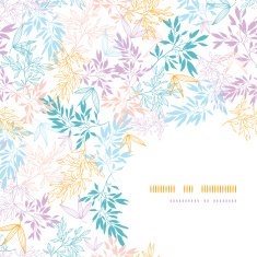 Colorful pastel branches corner seamless pattern background
