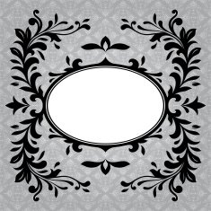 Antique frame border on a grey background