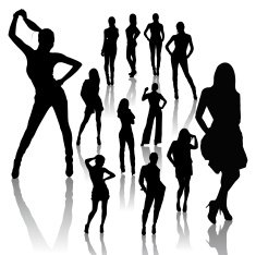 Fashion woman silhouettes N3