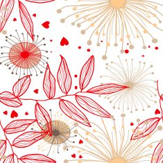 Holidays pattern with heart and flowers vector N2