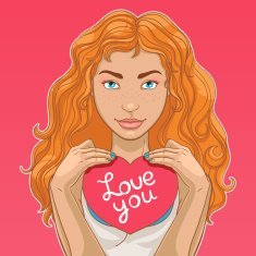 Redhead girl in love N2