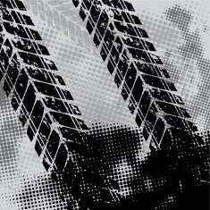 Grunge tire track background N2