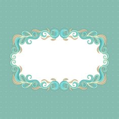 turquoise floral frame