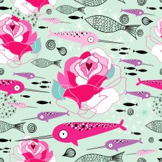 texture of roses and narwhals