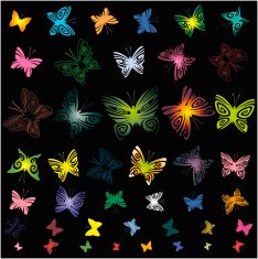 Set elements of design (butterfly)