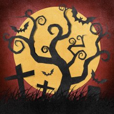 Halloween night recycled papercraft background
