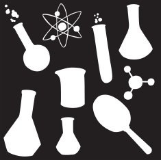 vector silhouette of the scientific elements