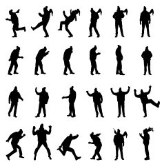 Vector silhouette of man N137
