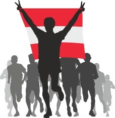 Winner with the Austria flag at finish N2