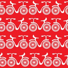 white bikes seamless pattern