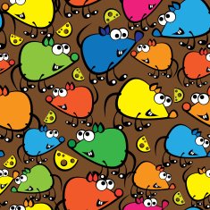 cute colorful mouse seamless pattern