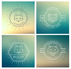 Trendy Retro Vintage Insignias Bundle Animals N6