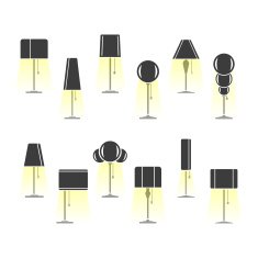 Set of silhouettes lamps N3