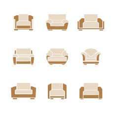 Set of stylish armchairs