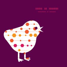 Vector abstract colorful stripes and shapes chicken silhouette Easter frame N3