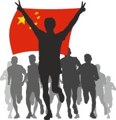 Winner with the China flag at finish N2