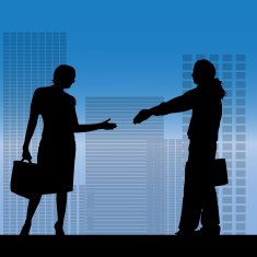 Vector silhouette of a business people N13