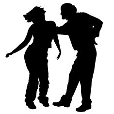 Vector silhouette of couple N335