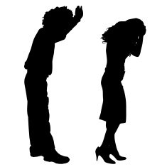 Vector silhouette of couple N337