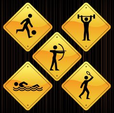 Yellow Signs - Different Sports