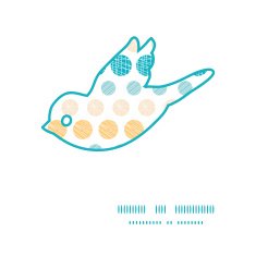 Vector texture circles stripes abstract bird silhouette pattern frame