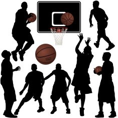 Basketball Silhouette Set