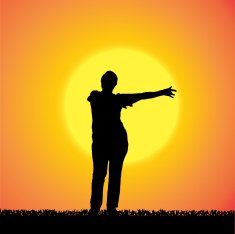 Vector silhouette of woman N302