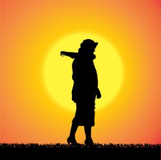 Vector silhouette of woman N306
