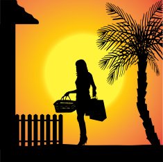Vector silhouette of a woman N1675